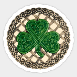 Celtic Knot Shamrock Beige Background Sticker